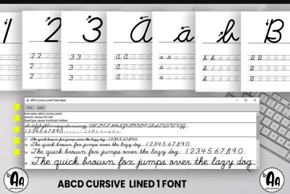 Abcd Cursive Lined1 Font Poster 2