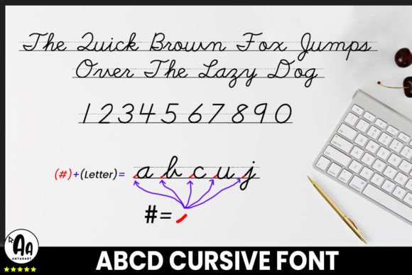 Abcd Cursive Lined1 Font Poster 3