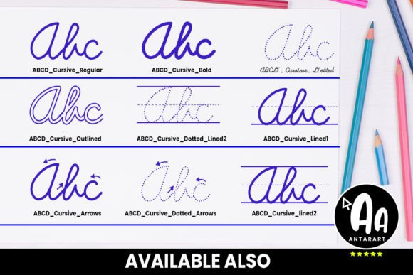 Abcd Cursive Lined1 Font Poster 4