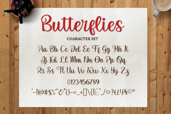 Butterflies Font Poster 3