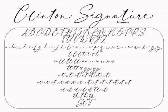 Clinton Signature Font Poster 3
