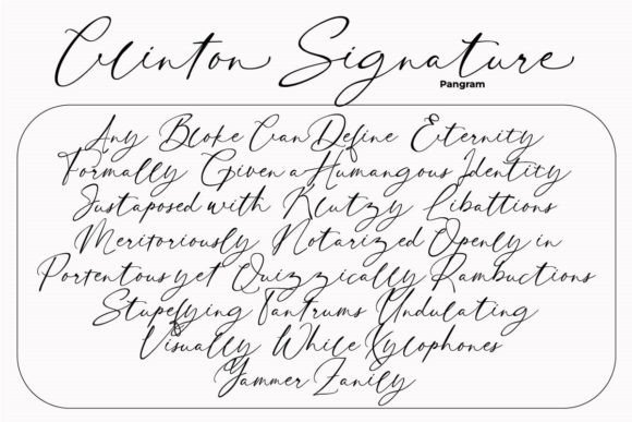 Clinton Signature Font Poster 5