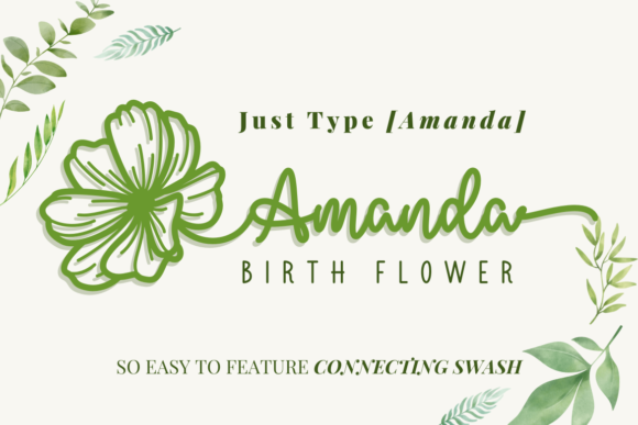 Amanda Birth Flower Duo Font Poster 4