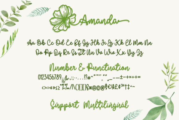 Amanda Birth Flower Duo Font Poster 6