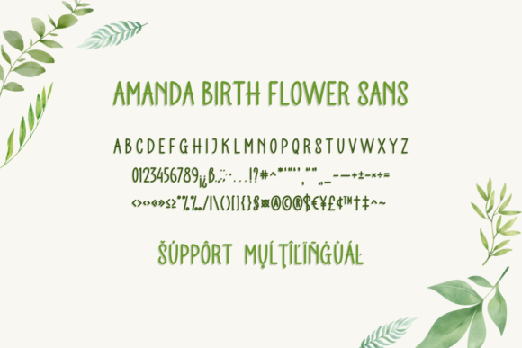 Amanda Birth Flower Duo Font Poster 7