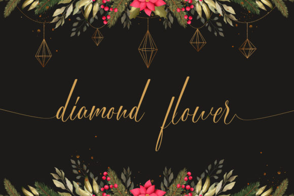 Diamond Flower Font Poster 11