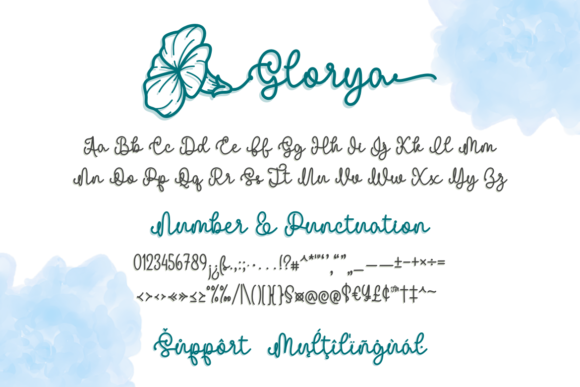 Glorya Birth Flower Font Poster 5