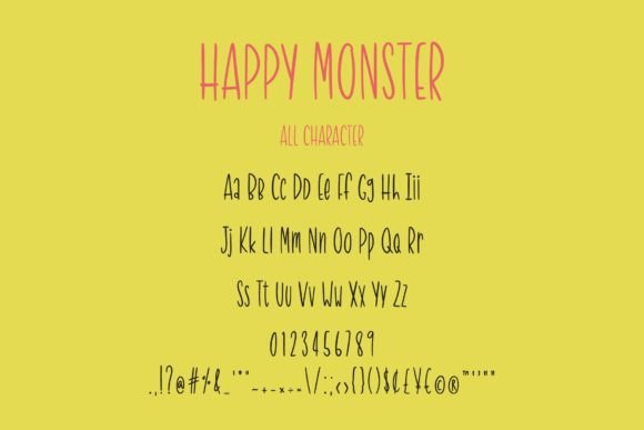 Happy Monster Font Poster 3