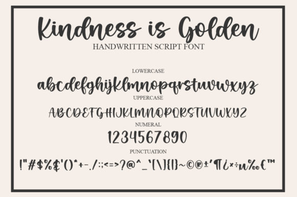 Kindness is Golden Font Poster 5
