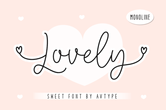 Lovely Monoline Font Poster 1