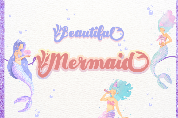 Ocean Mermaid Font Poster 5