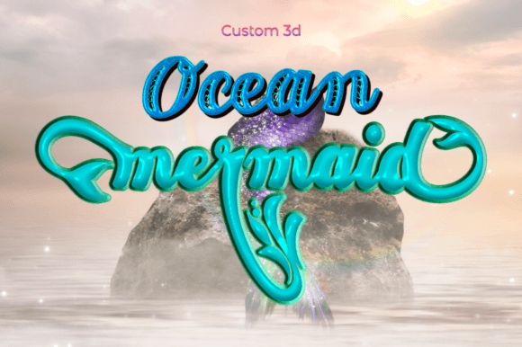 Ocean Mermaid Font Poster 6