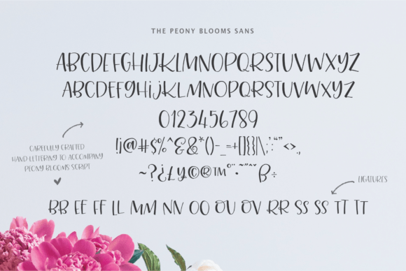 Peony Blooms Duo Font Poster 9