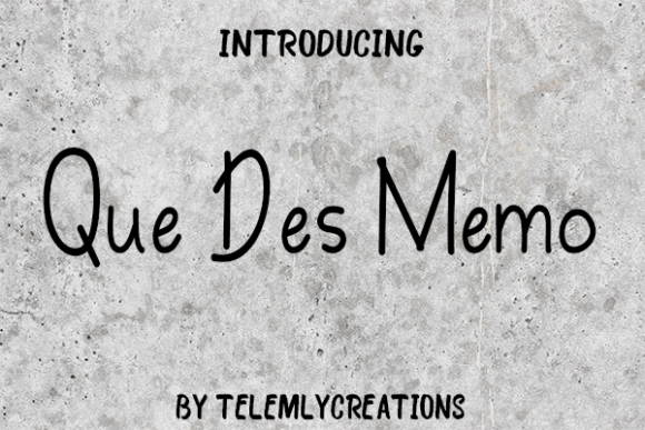 Que Des Memo Font Poster 1