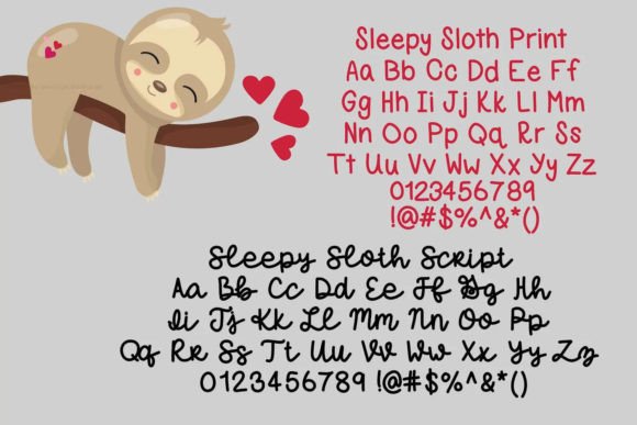 Sleepy Sloth Duo Font Poster 5