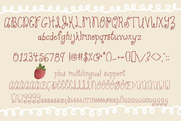 Strawberry Cake Font Poster 2