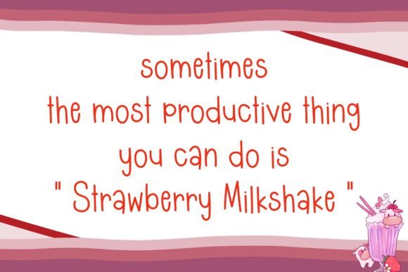 Strawberry Milkshake Font Poster 2
