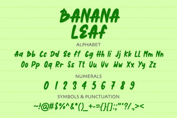 Banana Leaf Font Poster 2