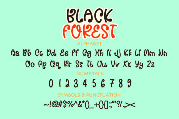 Black Forest Font Poster 2