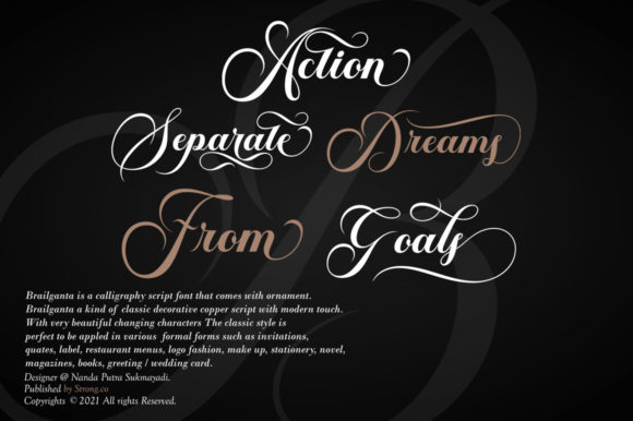 Brailganta Script Font Poster 9