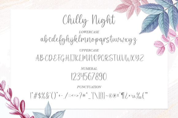 Chilly Night Font Poster 8