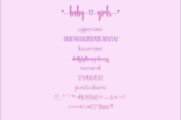 Cute Baby Girls Font Poster 5