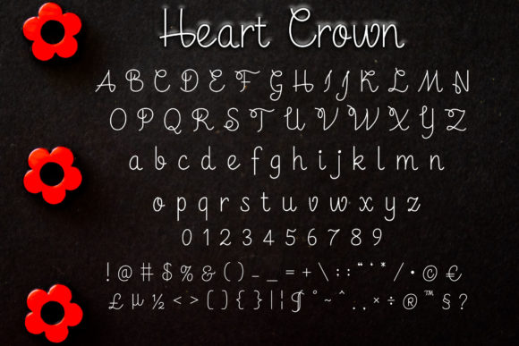 Heart Crown Font Poster 4