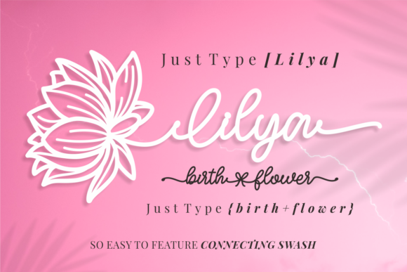 Lilya Birth Flower Font Poster 4