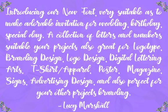 Lucy Marshall Font Poster 2
