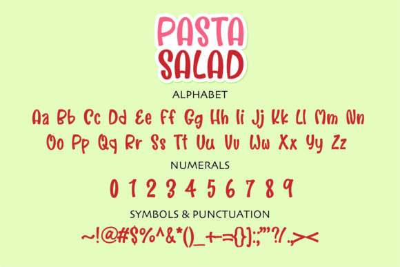 Pasta Salad Font Poster 2