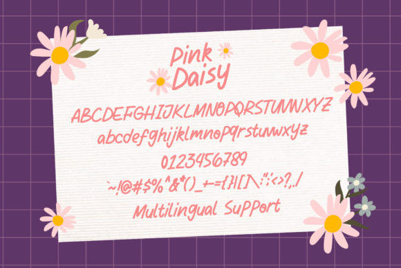 Pink Daisy Font Poster 5