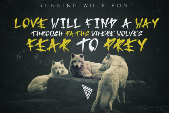 Running Wolf Font Poster 2