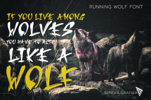 Running Wolf Font Poster 4