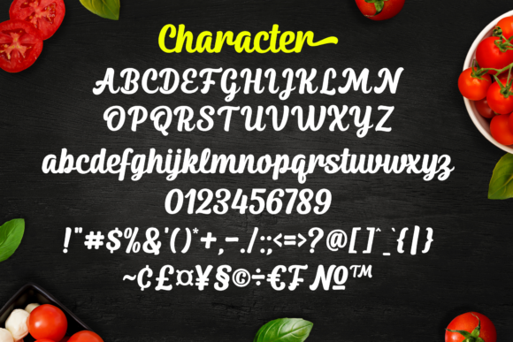 Sliced Tomato Font Poster 4