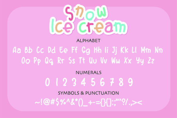 Snow Ice Cream Font Poster 2