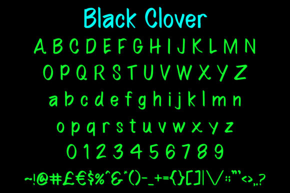 Black Clover Font Poster 3