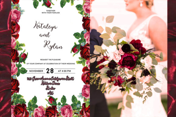 Burgundy Blush Script Font Poster 4