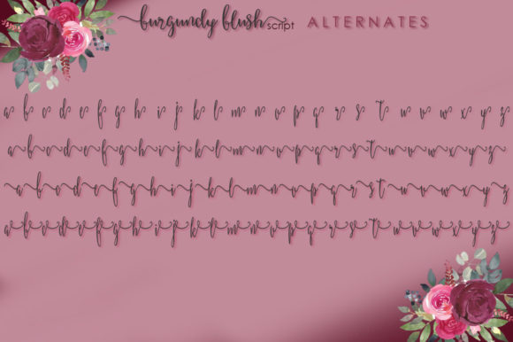 Burgundy Blush Script Font Poster 6