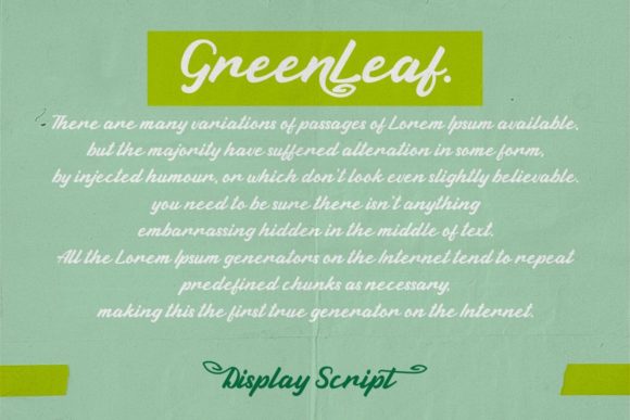 Green Leaf Font Poster 3