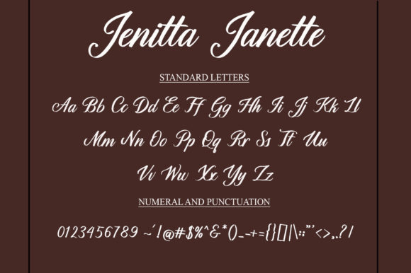 Jenitta Janette Font Poster 4