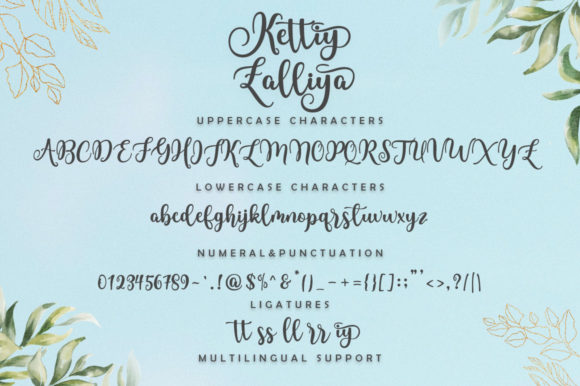 Kettiy Zalliya Script Font Poster 7