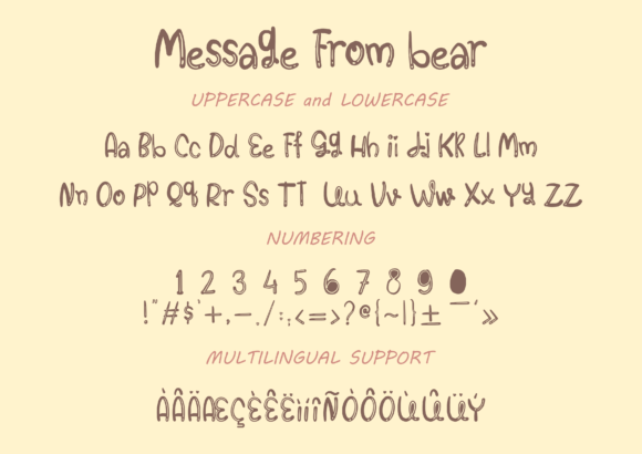 Message from Bear Font Poster 2