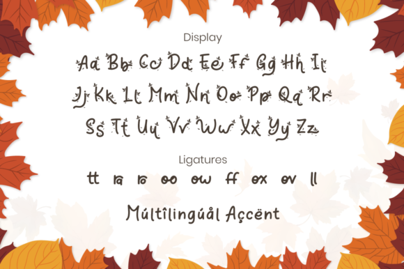 Orange Leafy Font Poster 5