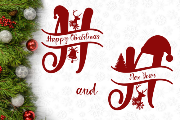 Sweet Christmas Monogram Font Poster 5