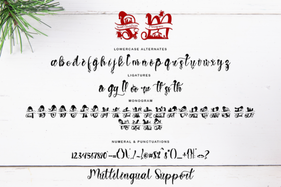 Sweet Christmas Monogram Font Poster 8