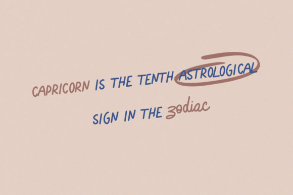 Capricorn Sign Font Poster 2