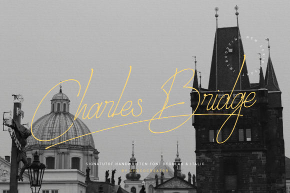 Charles Bridge Signature Handwritten Font Poster 6