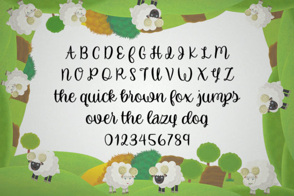 Cute Little Sheep Font Poster 2