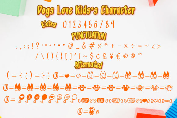 Dogs Love Kids Font Poster 3