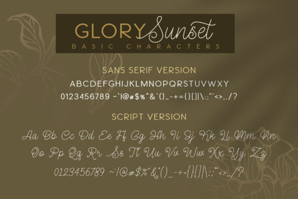 Glory Sunset Font Poster 2